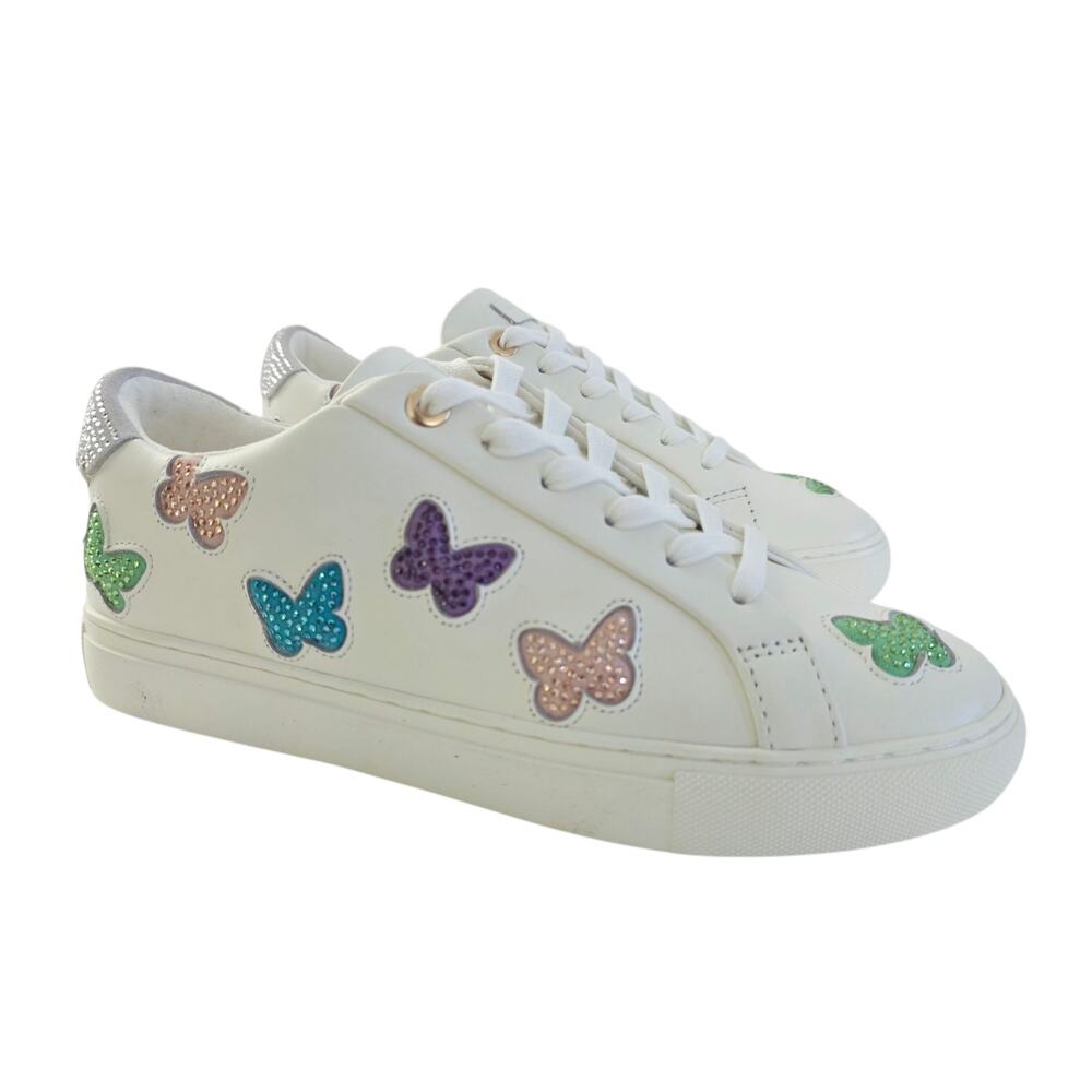 Kurt Geiger London Jewel Lane Butterfly Embellished Leather Sneakers Size 9 40